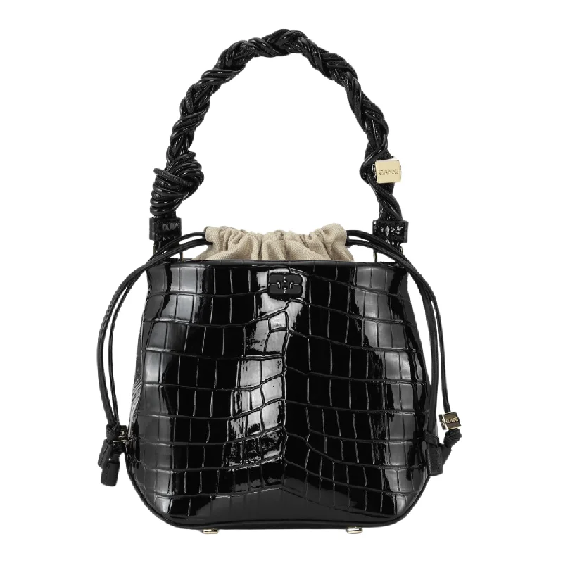 Bou Bucket Bag Patent Croco (Black)