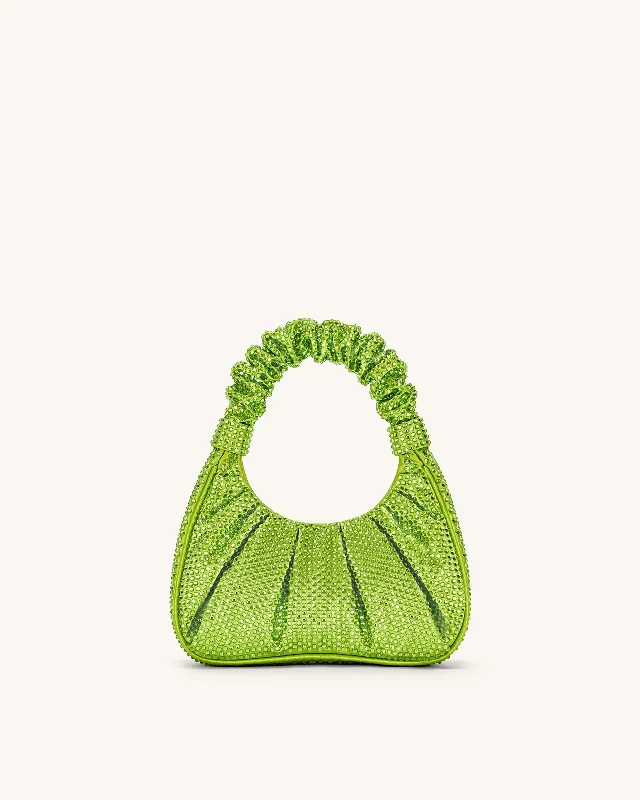 JW PEI Gabbi  Crystal Ruched Hobo handbag - Green