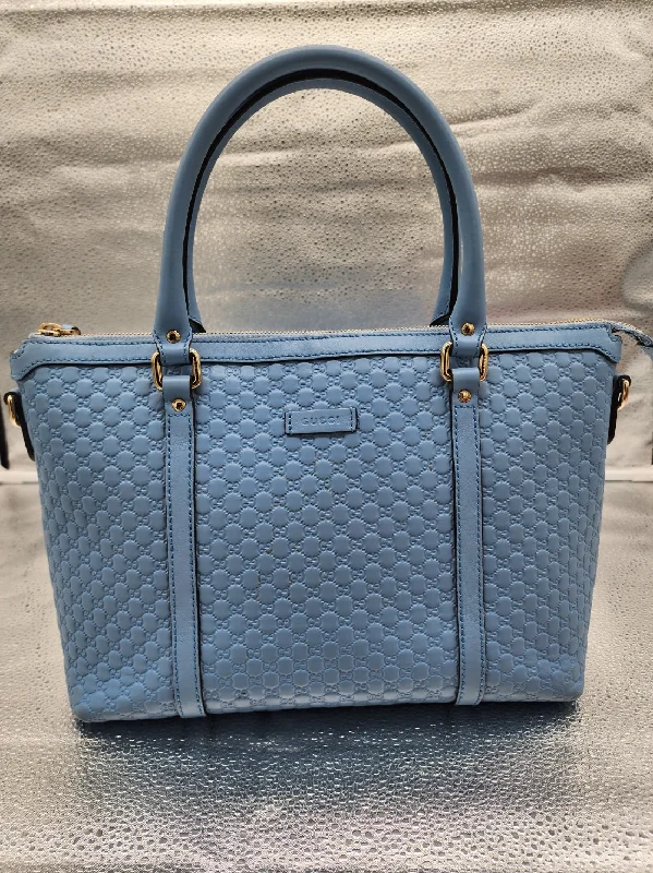 Gucci 2 Way Shoulder Bag Micro Shima Leather Blue