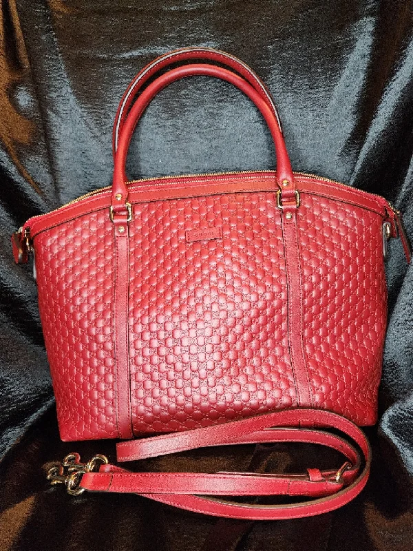 Gucci GG Red Leather Satchel