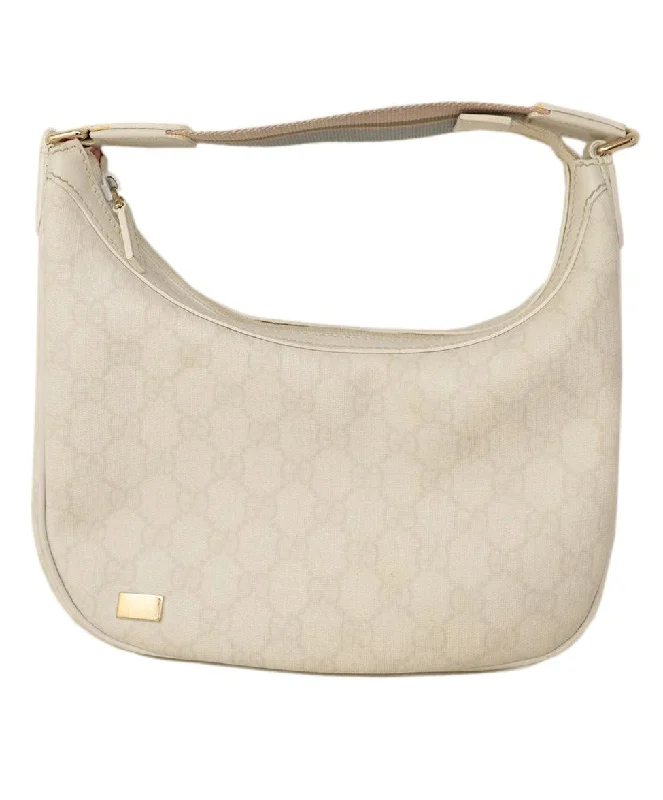 Gucci White Monogram Hobo Bag w/ Multicolor Strap