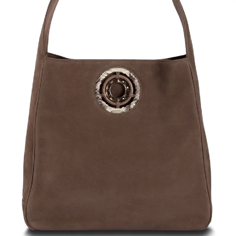 Paige Hobo - Light Brown Suede with Smokey Topaz