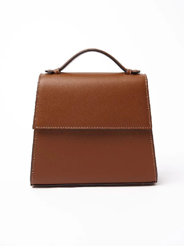 The Small Top Handle in Nappa Cognac