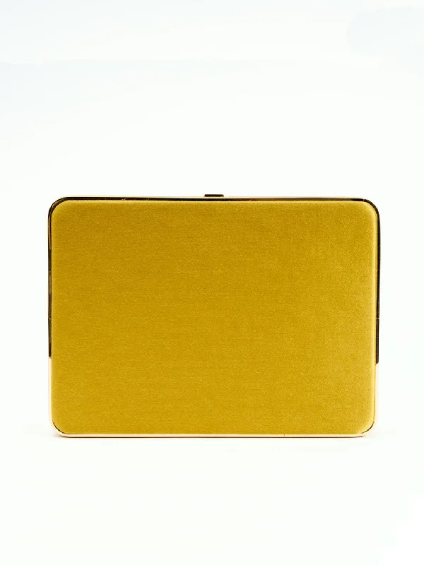 The Square Compact Case in Gold Satin