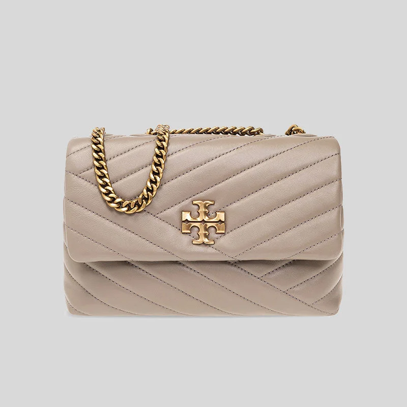 TORY BURCH Kira Small Chevron Convertible Shoulder Bag Gray Heron RS-90452