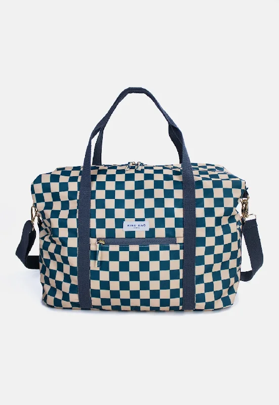 WEEKENDER Checkerboard Teal & Beige