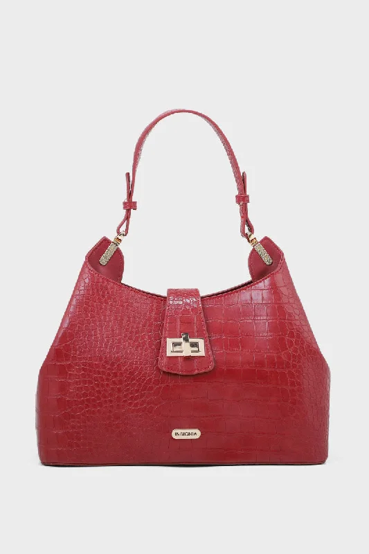 Baguette Shoulder Bags B10523-Maroon