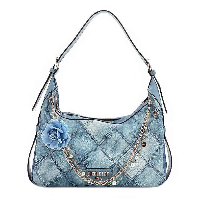 BLUE FLOWER SHOULDER BAG