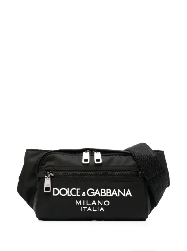 Dolce & Gabbana small nylon belt bag with rubberized logo