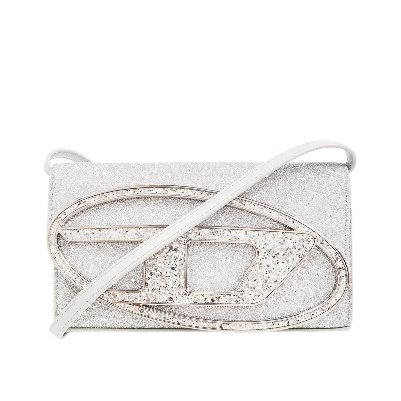 Diesel Silver ‘1dr’ Wallet With Shoulder Strap