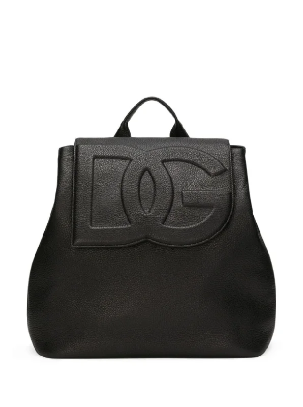 Dolce & Gabbana logo-embossed leather backpack