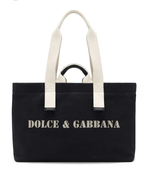 Dolce & Gabbana logo-print canvas shoulder bag