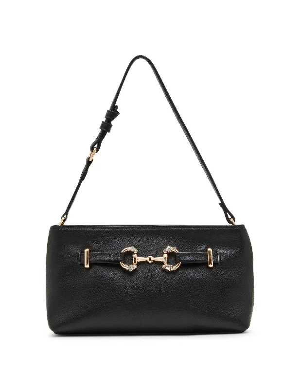 East west Crystal horsebit shoulder bag