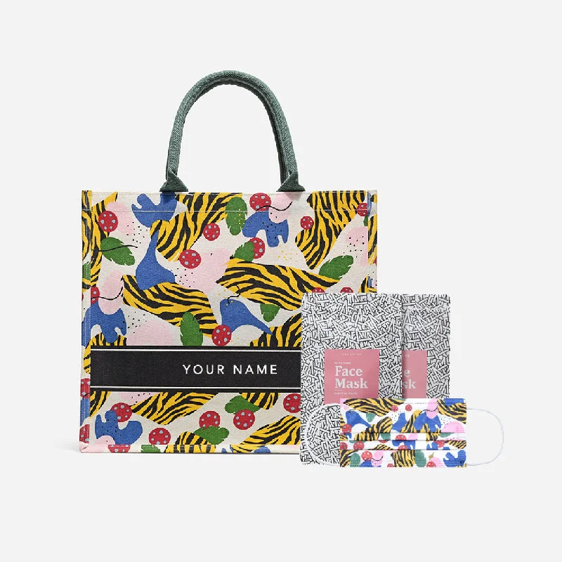 Rimau Canvas Tote + 2 Fashion Mask Pack Bundle (free embroidery)