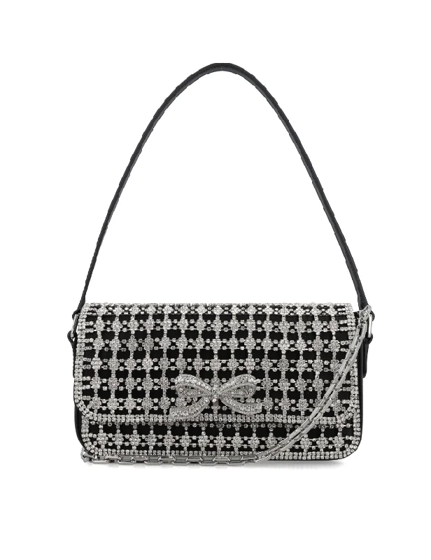 Self-Portrait champagne crystal baguette bag